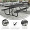 Flash Furniture Mantilla Rectangle Picnic Table, Black, Expanded Metal, Mesh, Steel Frame W/ Anchors, 8 ft L SLF-EML96-H60L-BK-GG - alternate 6